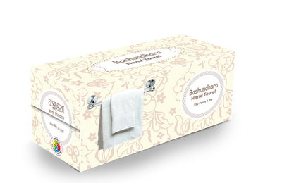 Bashundhara Hand Towel Box White - 250 pcs