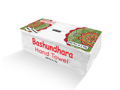Bashundhara Hand Towel White - 250 pcs